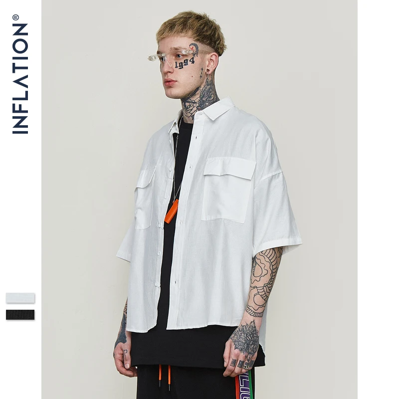 INFLATION Large Pocket Mens Shirts Summer Fashion Men Shirt Short Sleeve Casual Shirts Mens Clothing High Street Style 8357S INFLATION Large Pocket Mens Shirts Summer Fashion Men Shirt Short Sleeve Casual Shirts Mens Clothing High Street Style 8357S