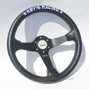 

Universal Real Leather KEYS Racing Steering Wheel 340mm Drifting Steering Wheel