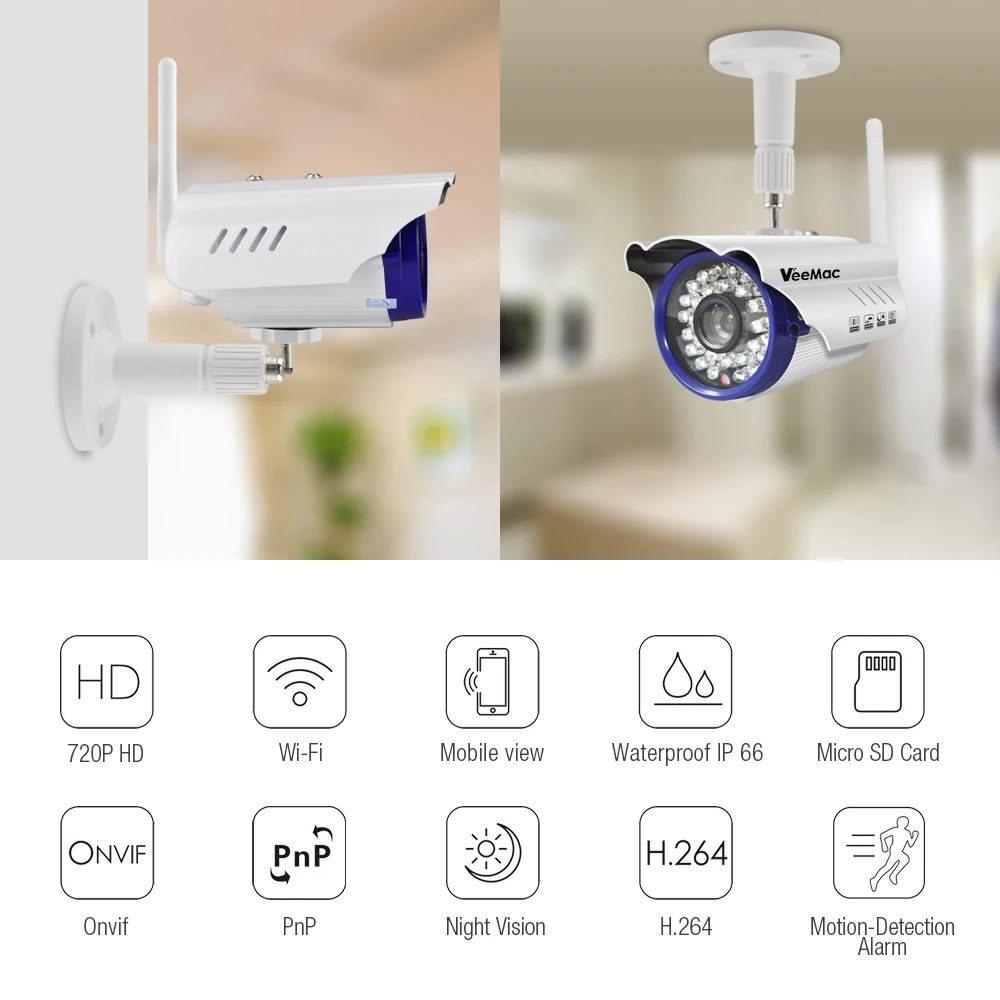 

Vstarcam free shipping C7815WIP HD Wireless CCTV Camera 720P Memory Storage 64G TF Card Security Waterproof IP
