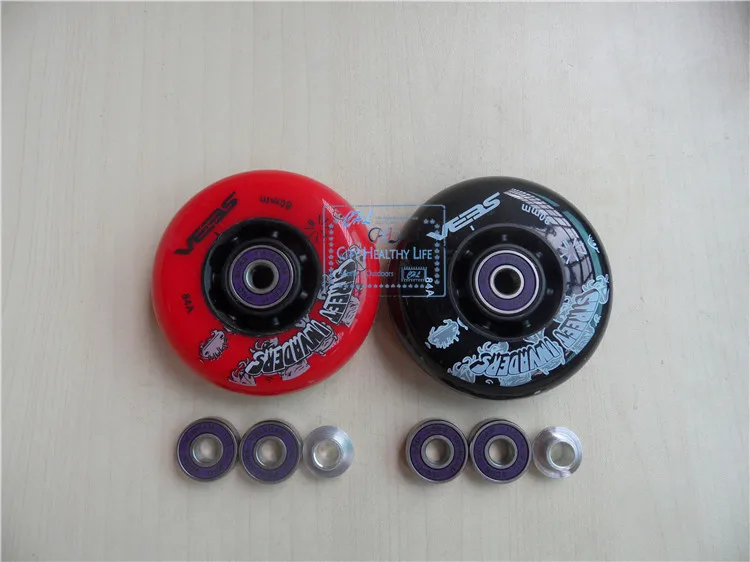 

[Wheel + Bushing + Bearing] 8Pcs SEBA Street Invaders FSK Slalom Inline Skating 84A, ILQ-9 7 Beads ILQ-11 7 Beads 608 Bearing