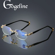 Очки для чтения без оправы, женские, мужские, анти-синий светильник, компьютерные очки, очки для пресбиопии, очки для чтения, очки для дальнозоркости, очки по рецепту