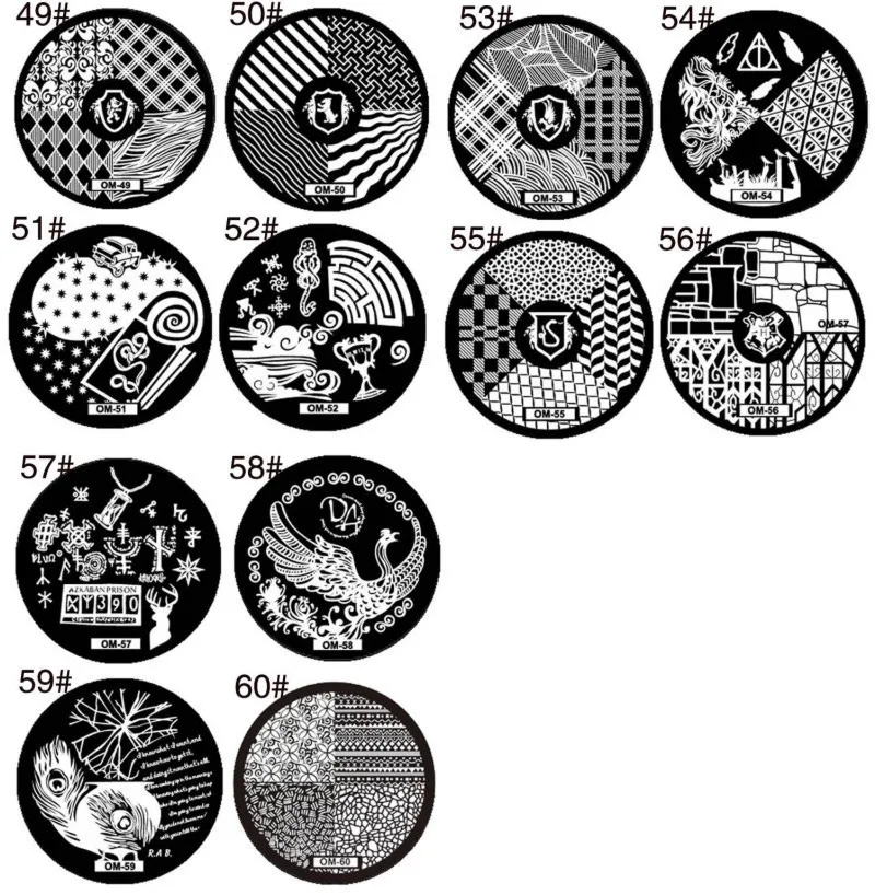 1 шт. OM1-60 цветочный дизайн пластины серии Ом дизайн ногтей изображения Konad печать штампы маникюрные шаблон