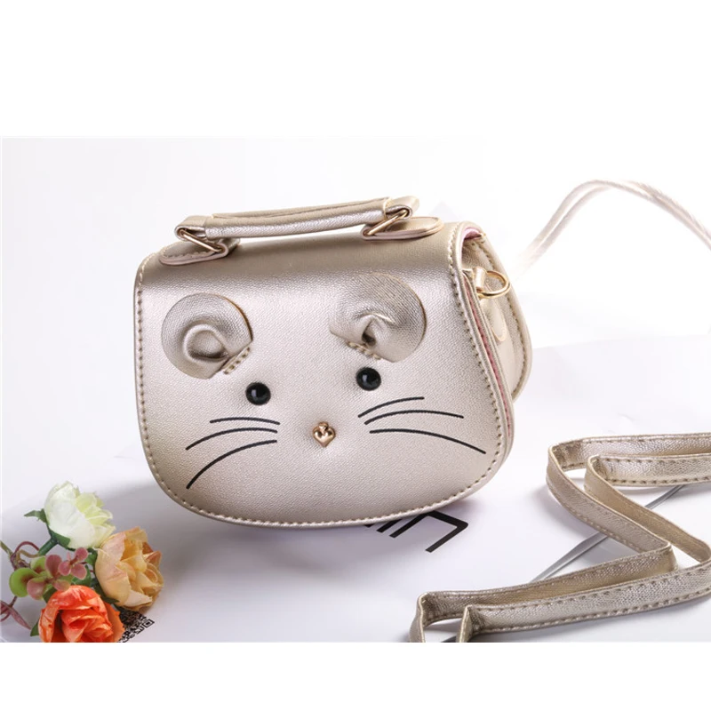 

Children Mini Party Handbags PU Leather Mouse Shoulder Bags for teenager girls Cute Lovely Messenger Bags Girl Cross Body Bag