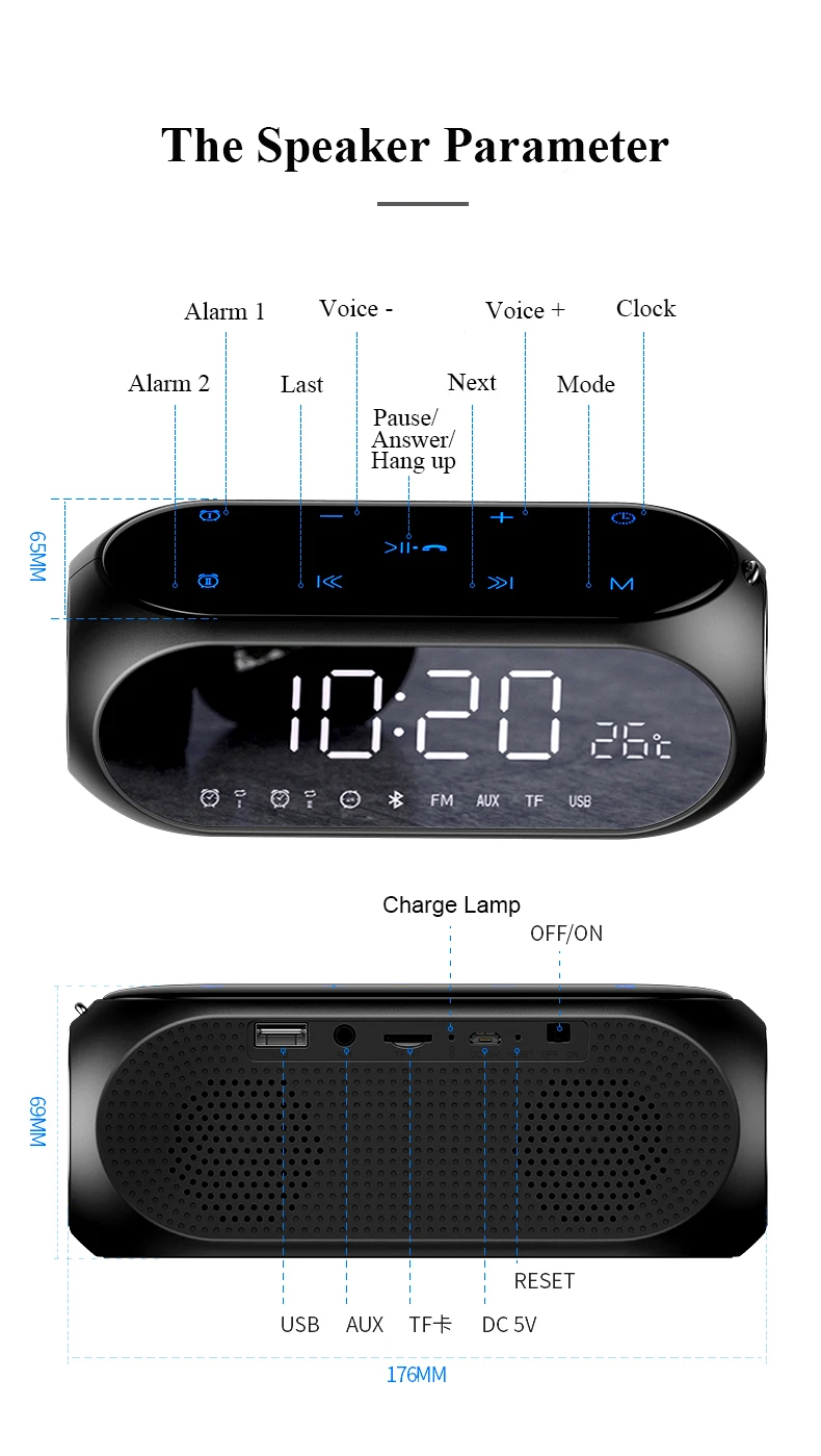 Soaiy Мини Bluetooth динамик портативный беспроводной динамик звуковая система Музыка объемная Поддержка Bluetooth бас радио TF AUX USB