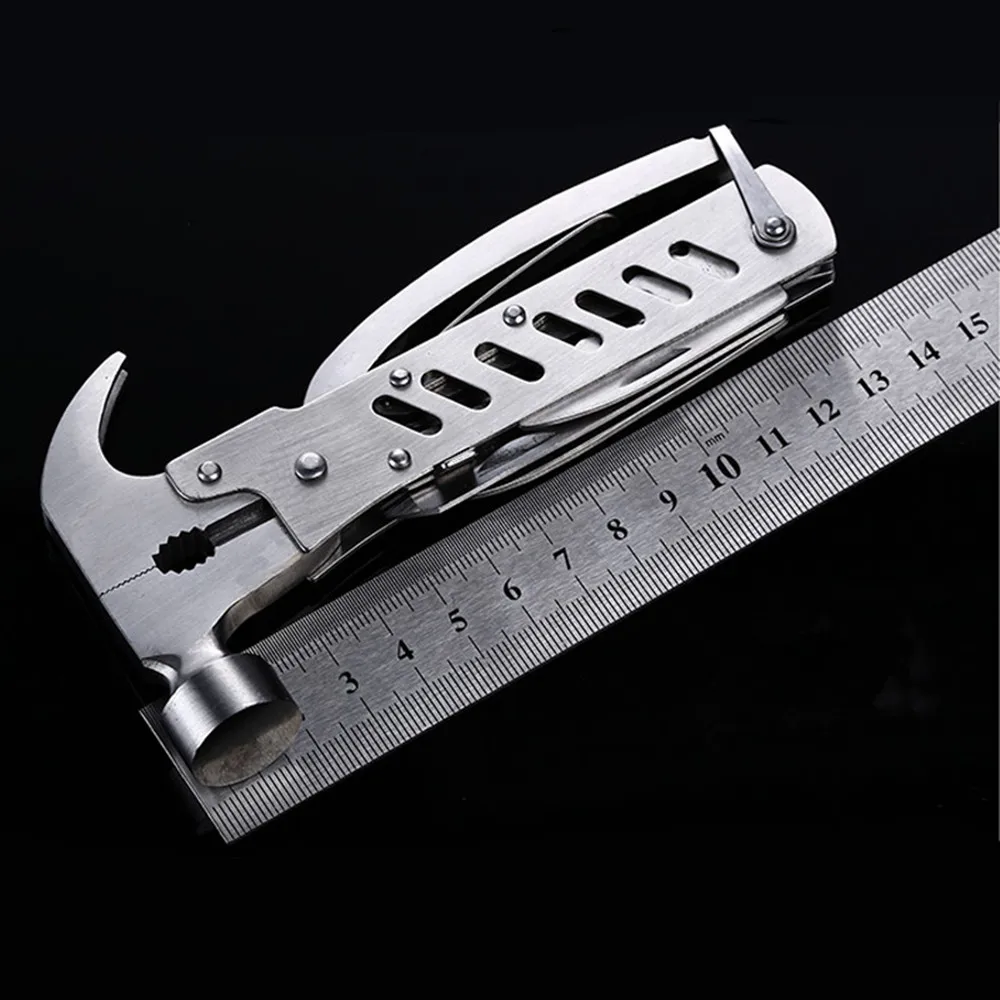 11 in 1 Multifunction mini hammer for Camping Survival EDC tools Pliers Ax Screwdriver Safety Hammer | Инструменты