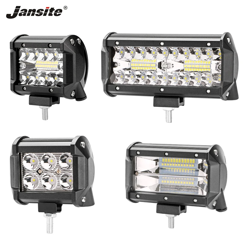 

Jansite Work Light 4 5 7 inch 18W60W72W120W Light Bar Combo/Flood/Spot Beam IP67 Universal Indoor & Outdoor uses Super Bright