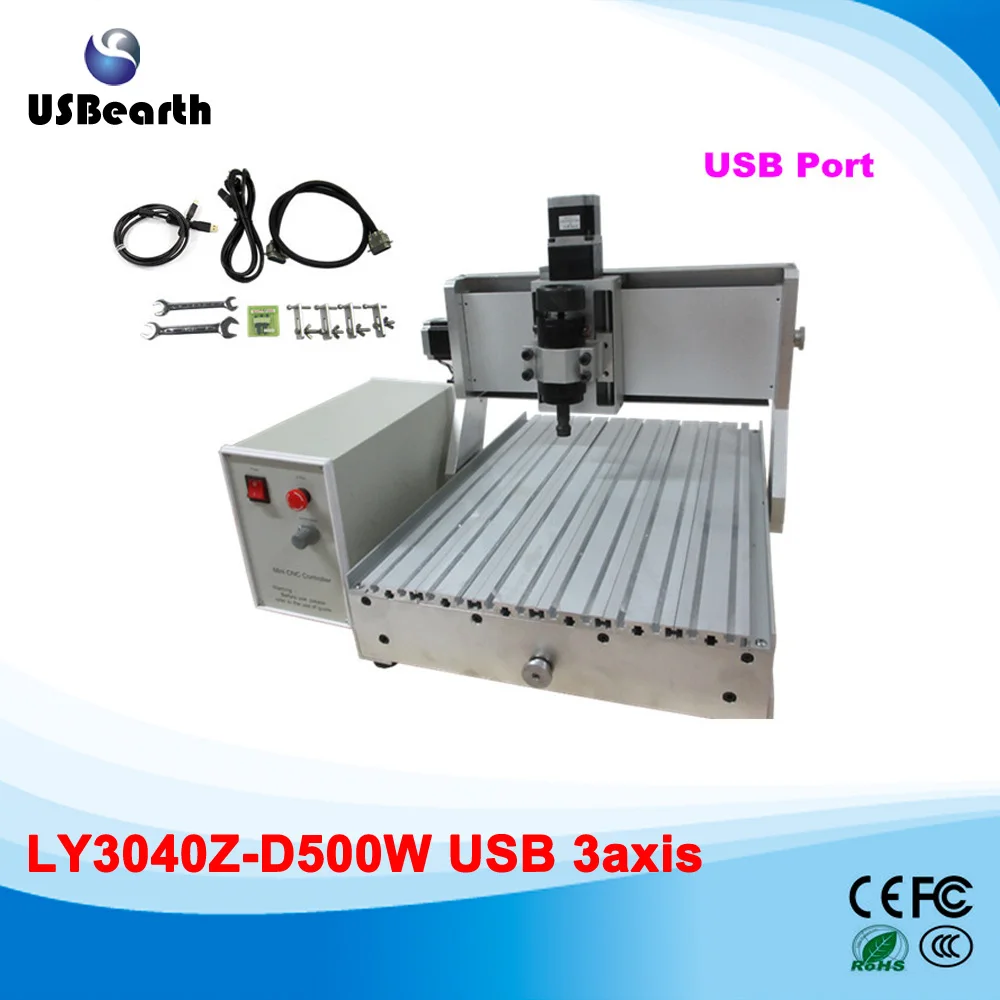 

EU tax free Mini USB Cnc Router 3040 mini cnc Router 500w spindle , ball screw for wood carving woodworking