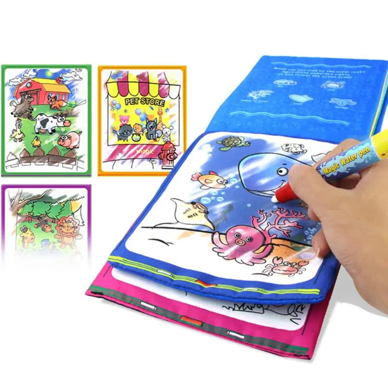 

Kids Coloring Drawing Toy Animals Magic Water Drawing Book with Magic Pen Doodle Drawing Board Educational Toys for Children