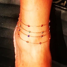 21+ 5 см Радуга cz станция цепь ножной браслет цепочка из стерлингового серебра 925 пробы высокое качество модные трендовые женские ювелирные изделия