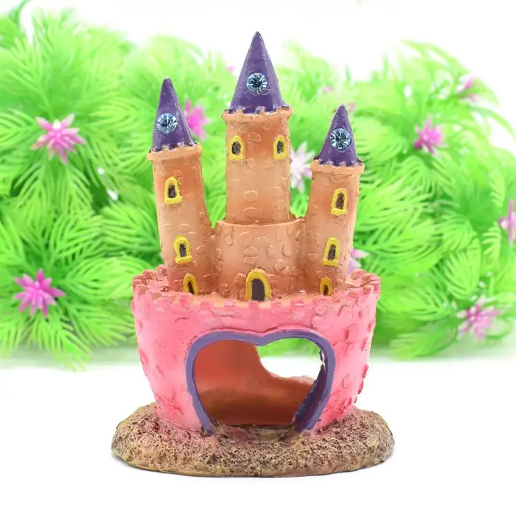

Pink Princess Castle Fish Cave Aquarium Ornament Fish Tank Decoration
