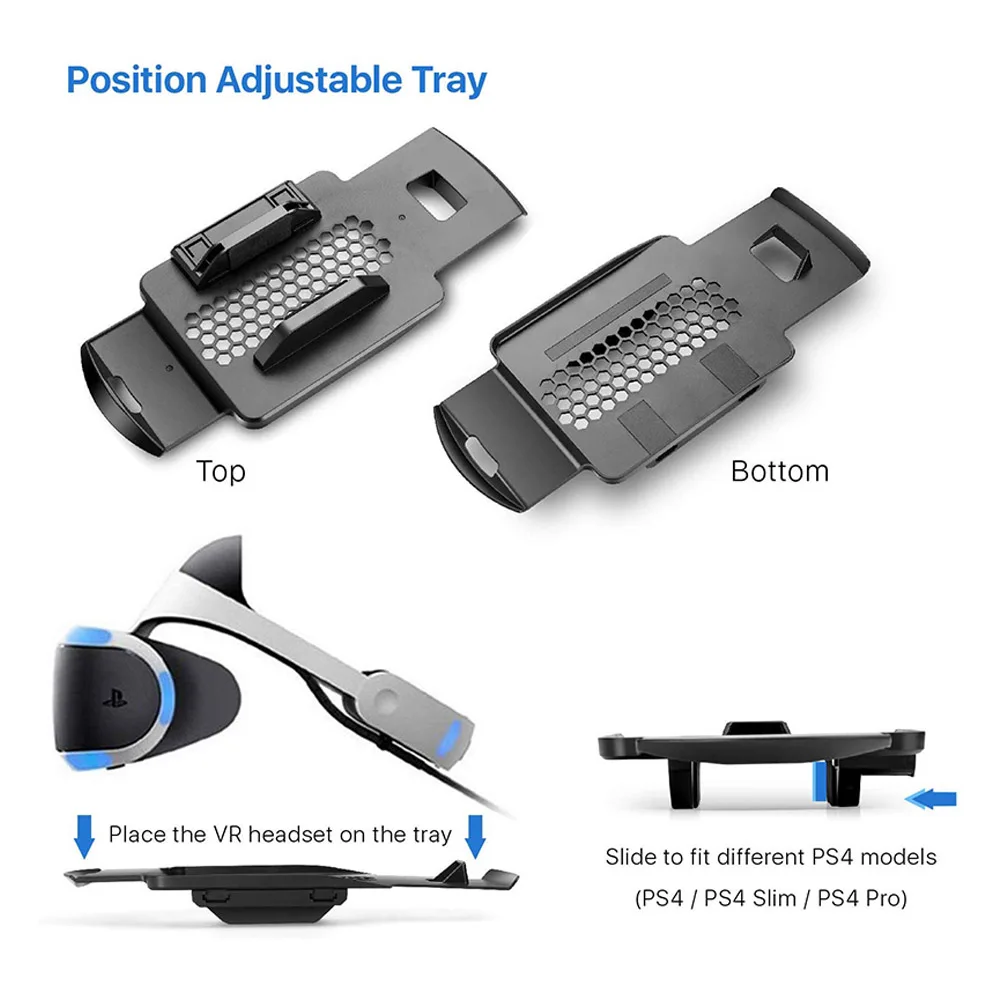 Multi-Function Cooling Stand for PlayStation 4 PS4 Vertical Stand Controller Charger for Base PS4 Slim/Pro/PS VR