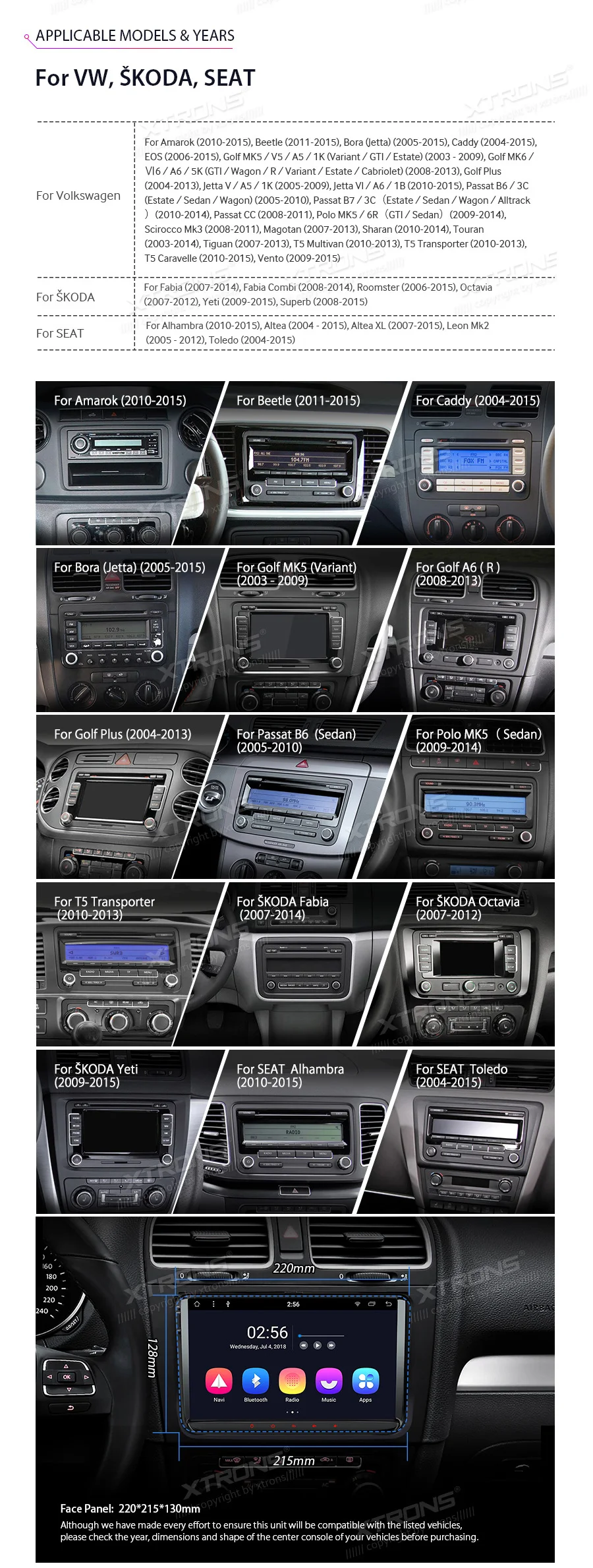 Clearance 9" Android 8.1 Oreo OS Car Multimedia GPS Radio for Volkswagen Amarok 2010-2015 & Golf Plus 2003-2013 & T5 Caravelle 2010-2015 3