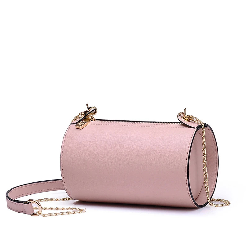 MIWIND Women Fashion Round Shaped Leather Handbag Women Cylindrical bag