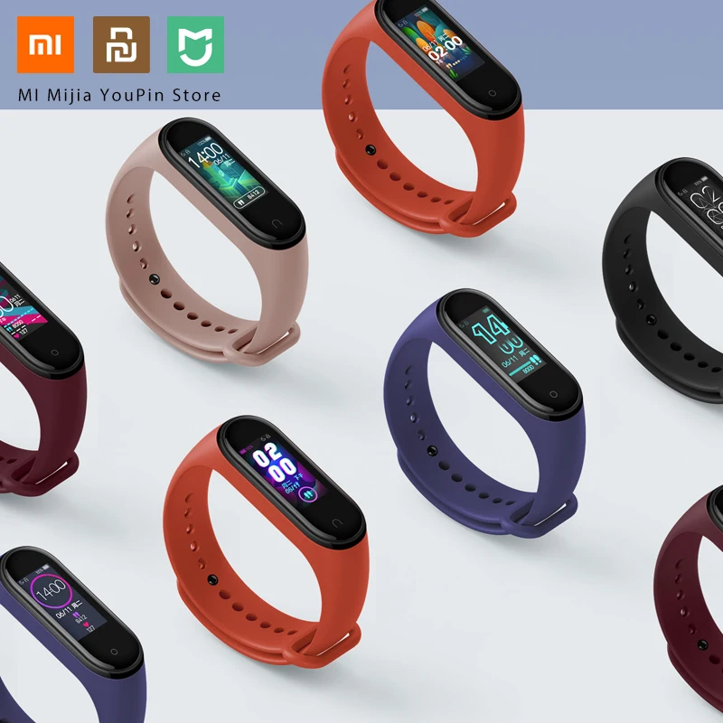 Xiaomi mi-браслет 4 музыкальный смарт-браслет mi Band 4 браслет пульсометр фитнес 135 мАч Bluetooth 5,0 цветной экран