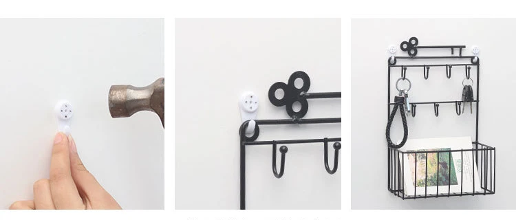 Скандинавская настенная вешалка для ключей, крючок, железная стойка с подвесной корзиной, многофункциональная стойка для хранения, украшение для дома на стену