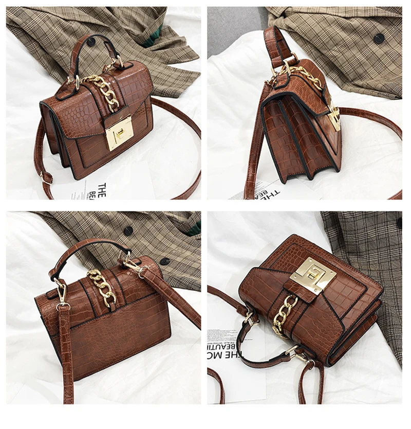 New Retro Fashion Women Handbag Stone Pattern Quanlity PU Leather Small Square Shoulder Bags Messenger Female Purse Bag SS3516 (8)