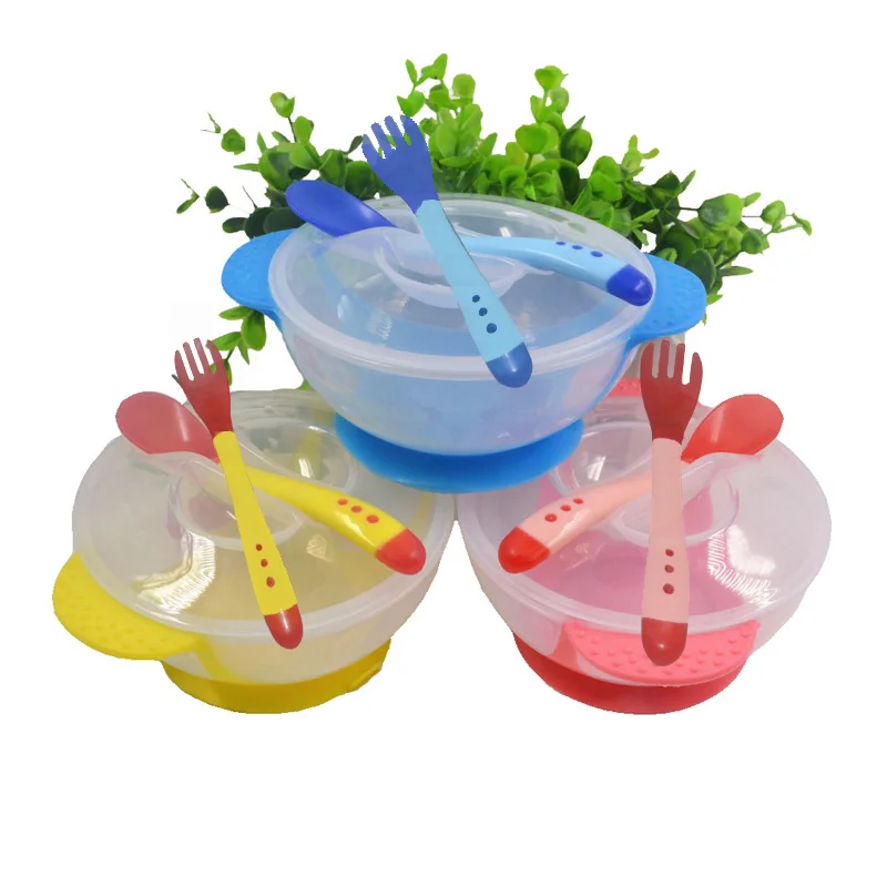 

UNIKIDS kids sensing temperature baby dinnerware set china dishes games bowl spoon fork set children's dishes
