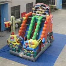 cartoon inflatable bouncer inflatable slide,amusement slide playground