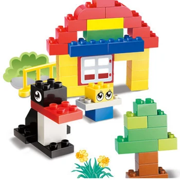 

HM 158 100Pcs House Tree Penguin Large Big Particle Early Educational Building Blocks Toys for KIDS Compatible With Toys Duplo