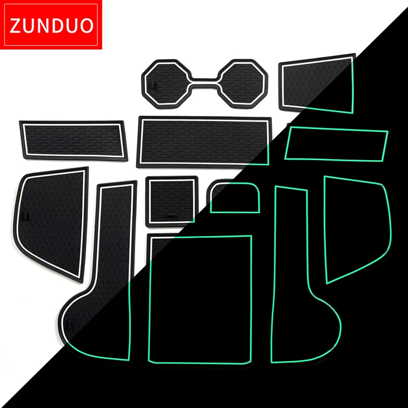 

ZUNDUO Anti-Slip Gate Slot Mat For Volkswagen Polo 2018 2019 polo plus Accessories Rubber Cup Holders Non-slip mats