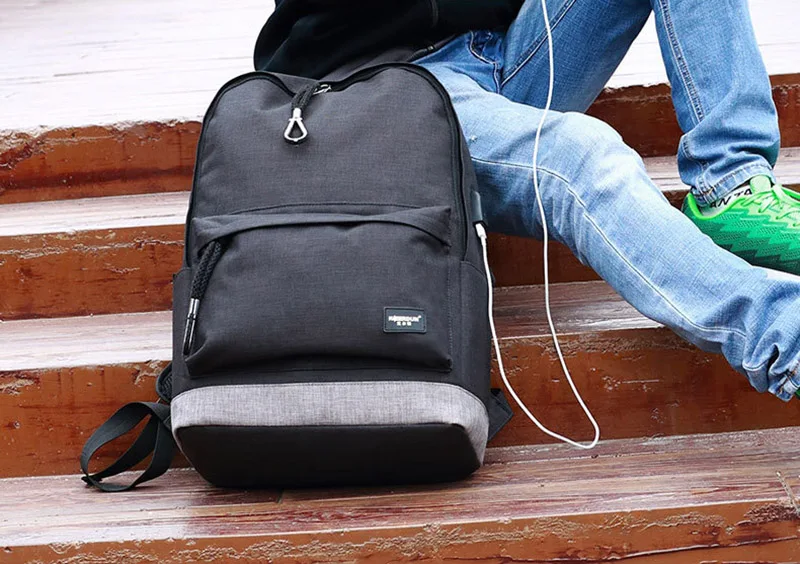Waterproof Backpack USB 15.6 Inch Laptop Bag Men Women Large Capacity Black Grey Backpacks School Bags Mochila Masculina BP0148 (8)
