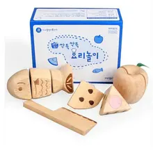 Children's educational, bread,melon, ish,simulation play house, wooden Slice and see toys, learning and education of baby toys adult ish