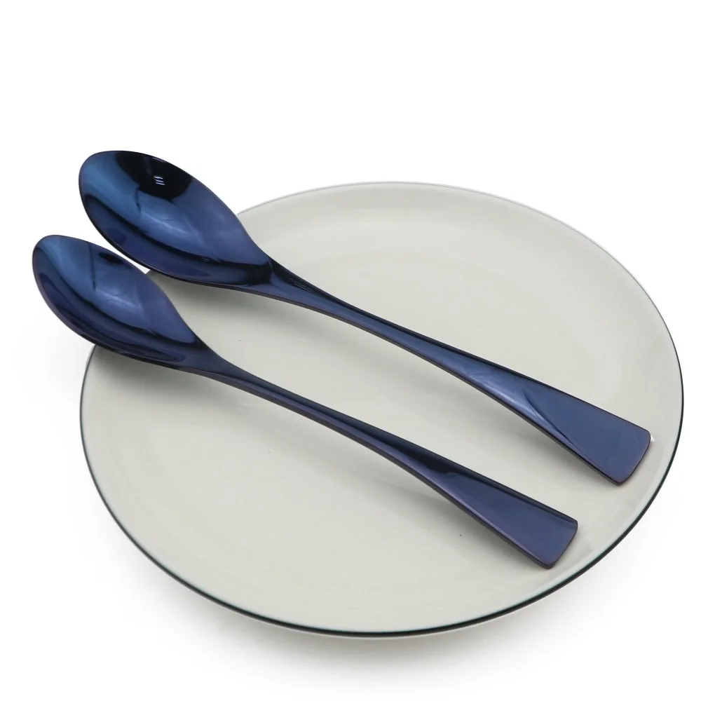 5 шт./компл. синий набор столовых приборов из нержавеющей стали посуда вилка и стейк-нож обеденная ложка еда Радуга набор столовых приборов
