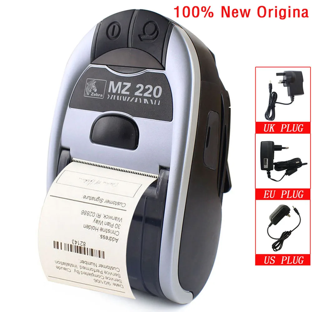 100% Новый оригинальный беспроводной Bluetooth мобильный термопринтер Zebra MZ220 для