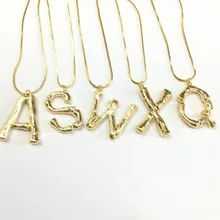 BeUrSelf Oversized capital Initial Necklace Custom Name Large 26 Letters Alphabet Punk Style Gold Color Alloy Jewelry for Women