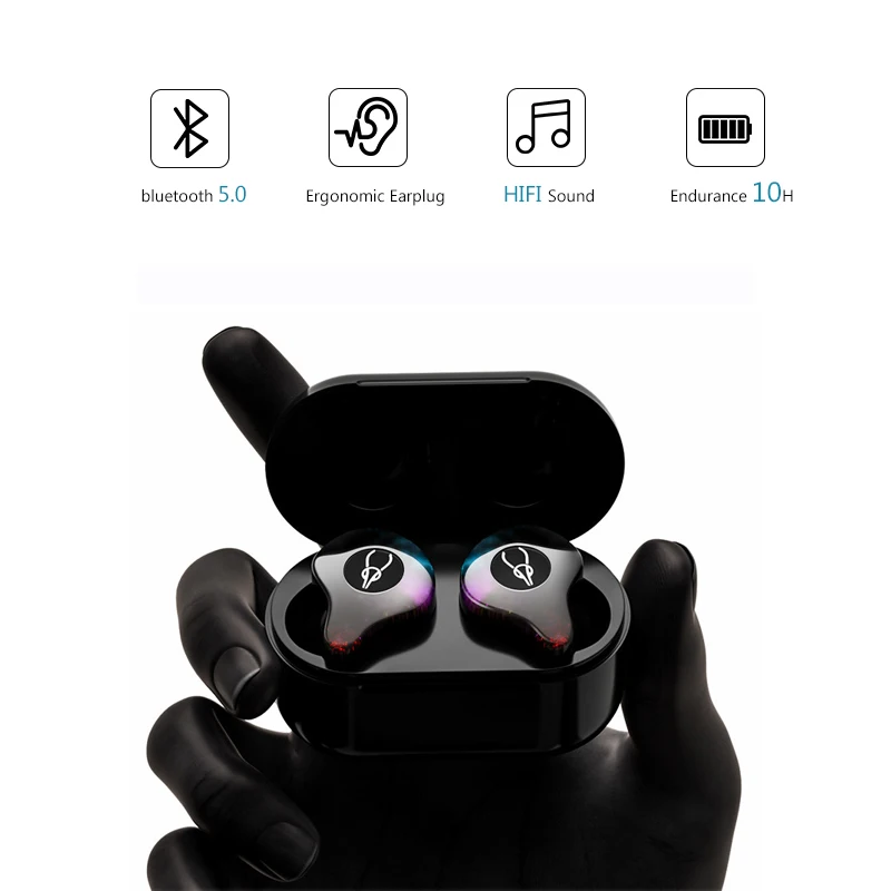 BANDE Bluetooth Ear Phones Bluetooth5.0 Sports Headset IPX5 Wireless Earbud for Smart Phone Charging Box