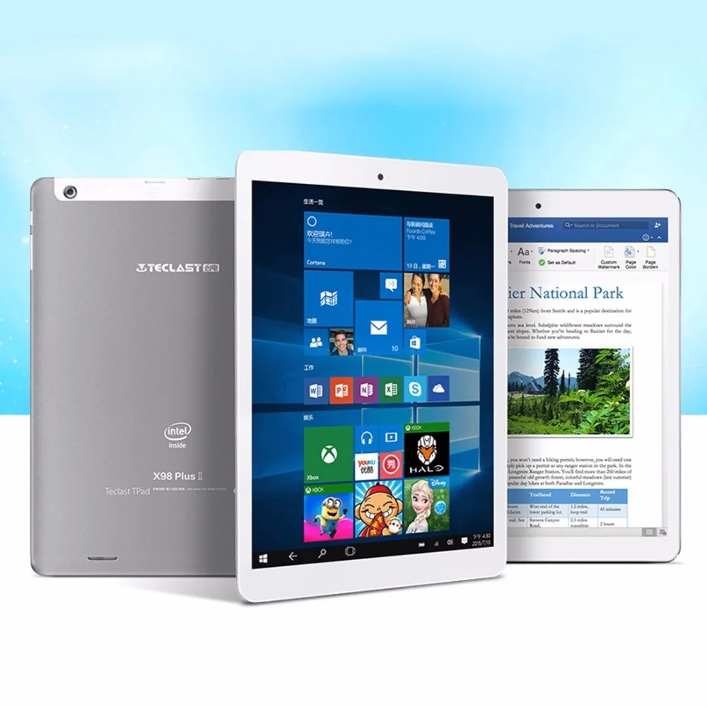 Оригинальный 9.7 дюймов Teclast X98 PLUS II планшет процессор Intel Cherry Trail X5 Windows 10 Home +
