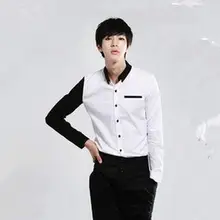 Мужская одежда большего размера новая Корейская мужская индивидуальность Модная тонкая рубашка с длинными рукавами/S-2XL