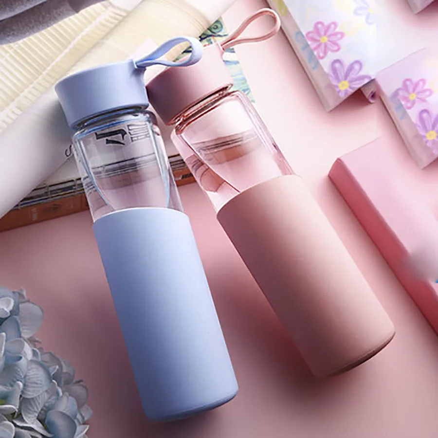 Glass Water Bottle Student Korean Version Fresh Port Water Bottle Sports Bottle For Drinking School Water Bottles Drinkware WZD1