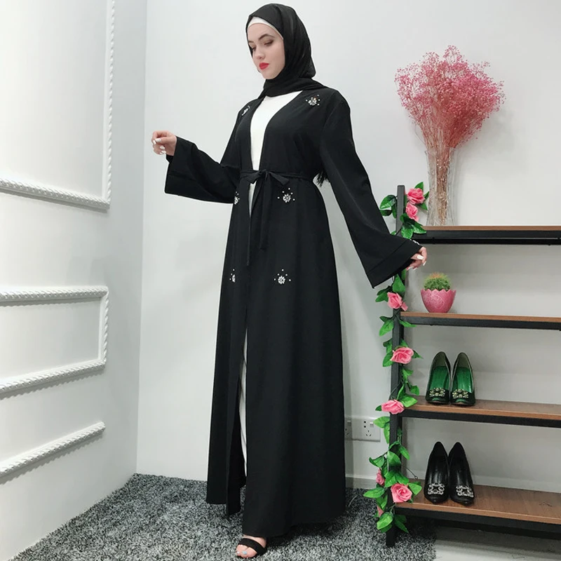 Abaya Women Muslim Long Robe Open Cardigan Islamic Kaftan Kimono Prayer Dresses