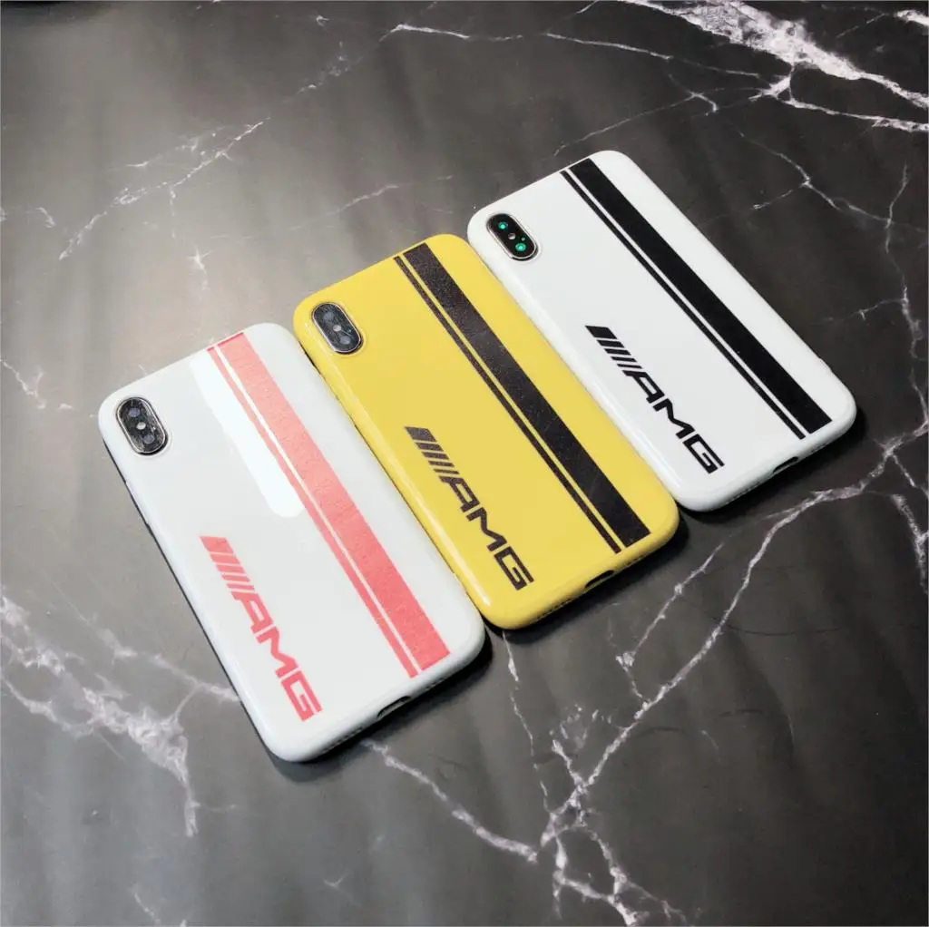 

Fashion Racing Car Motorsports AMG Phone Case Cover For iPhone 6 6s 7 8 Plus X Xs Max Xr line Smooth soft silicone Cases Fundas