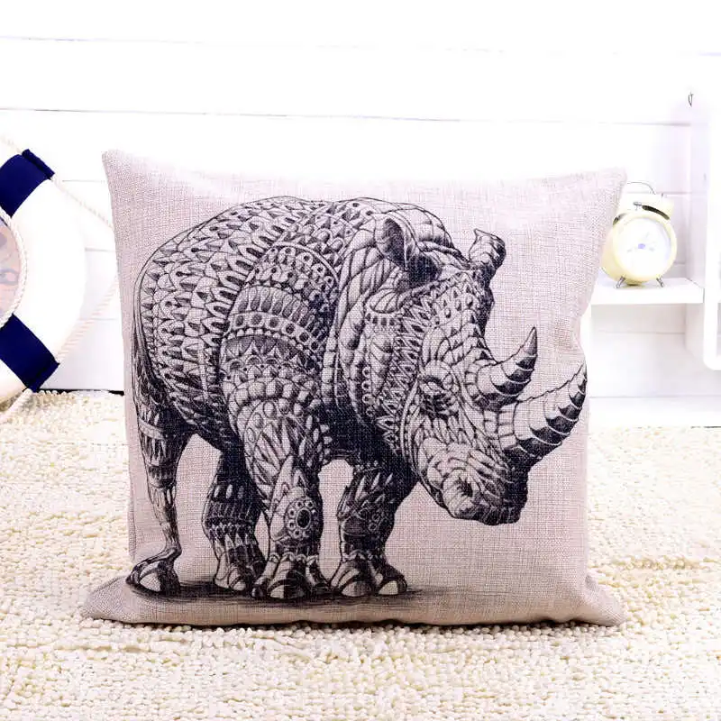 

Attractive Rhino Pattern Pillowcases Cover Super fabric Home Bed Decorative Throw Bedding Pillow Case Pillow Cover
