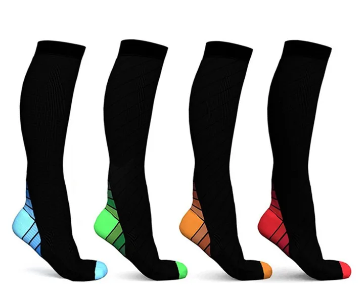 6 Compression Socks For Men & Women (20-30 mmhg) Best Stockings Running Fit Breathable Long Socks For Male Travel Boost Stamina