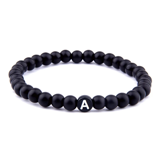 Pulsera de la amistad con diseño de hombre y mujer, brazalete de la con 26 letras, Natural mate, regalo familiar para niños _ - AliExpress Mobile