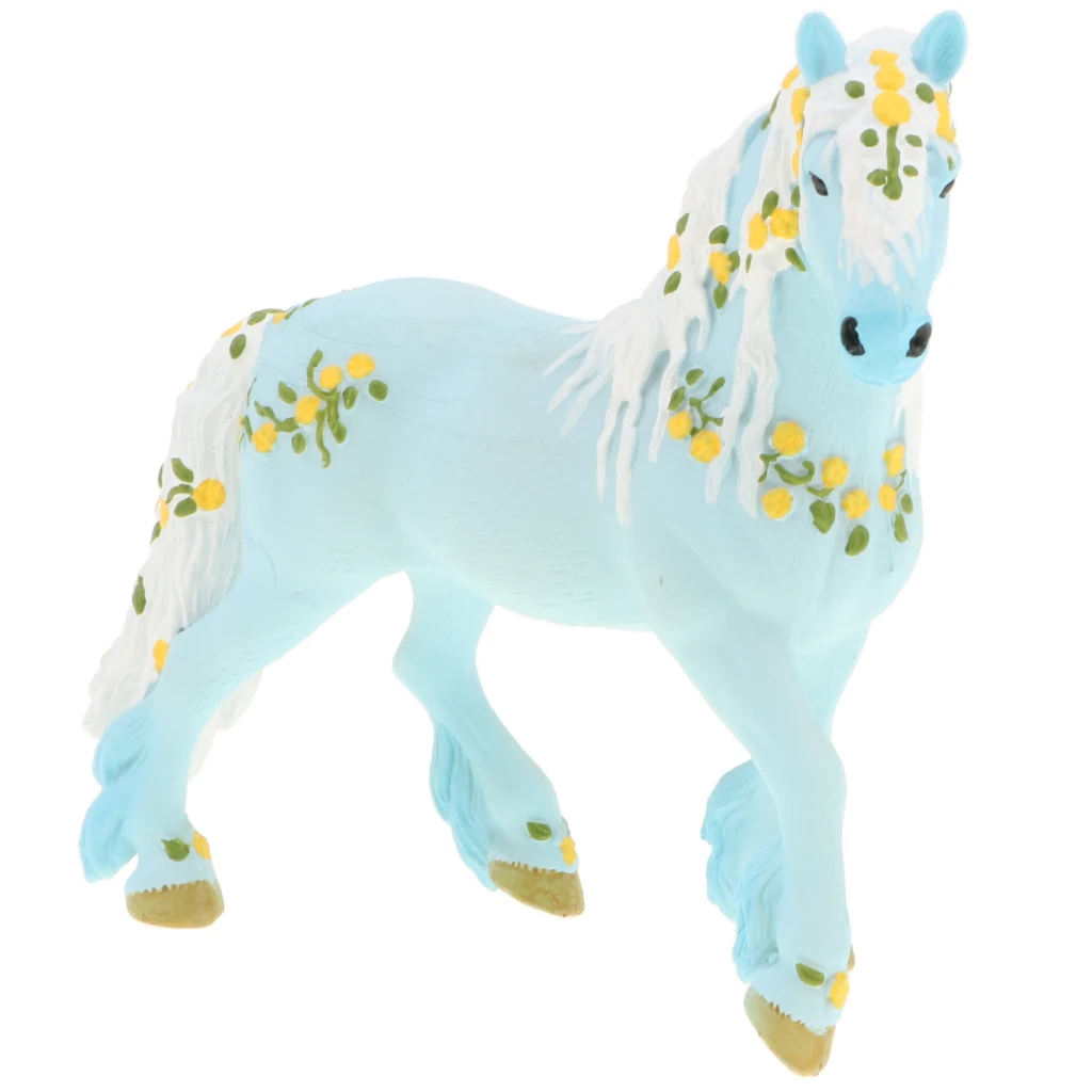 Lifelike 5'' Elven Horse Action Figure, Plastic Animal Model Figurine Kids Toy Home Decor