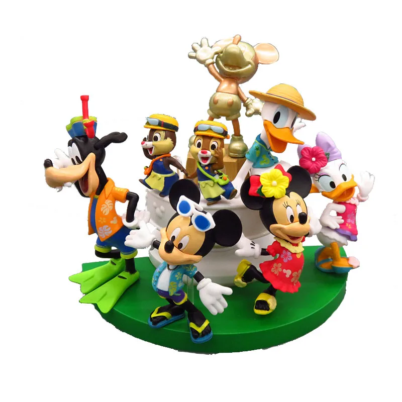 

Disney Toys Cute Cartoon Mickey Mouse Daisy Donald Duck Goofy Minnie Plastic Toy Model gift toys for children birthday gift