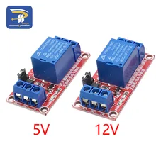 Un bouclier de carte de Module de relais de 5V 12V de 1 canal pour Arduino avec le déclencheur de haut et bas niveau de soutien d'optocoupleur(China)