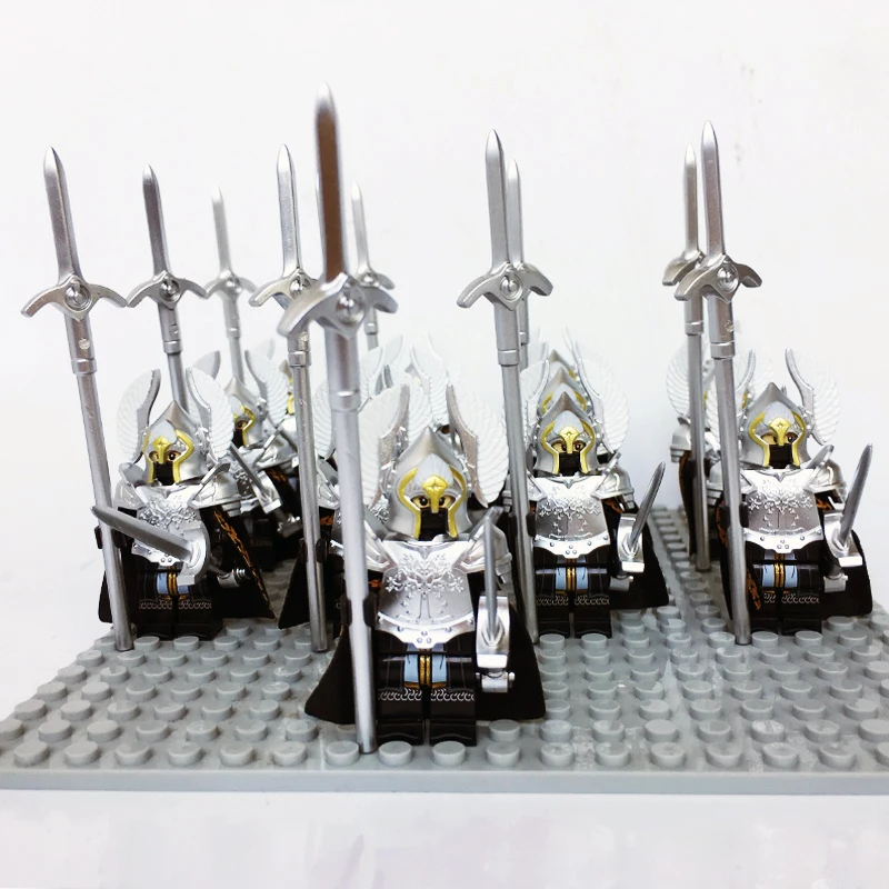 

Lord of the Rings Fountain Guard Sword Lancers compatible brick Knight Soldier of Gondor Sword Building Blocks Toys