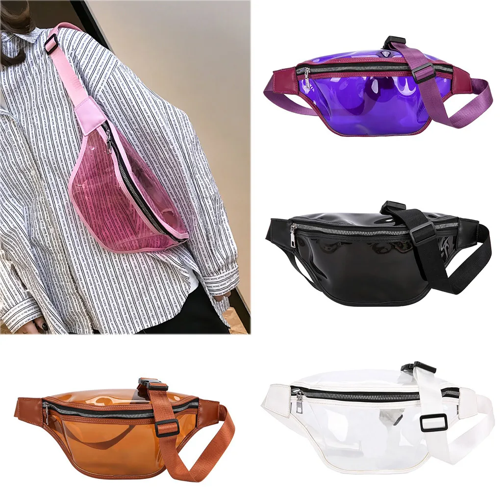 Для женщин поясная сумка модные простые прозрачные карман дикий сумка почтальона sac ceinture femme sac банан bel cantasi