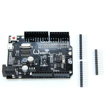 

D1R2 analog, WiFi D1 R2 integration of ESP8266 + 32 Mb flash, form factor for Ard. Uno R3