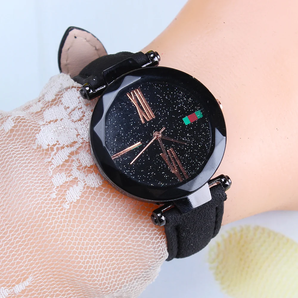

2018 Fashion Ladies wrist watches Women clock Round glass Leather strap wrist watch for Womens ladies wrist watches