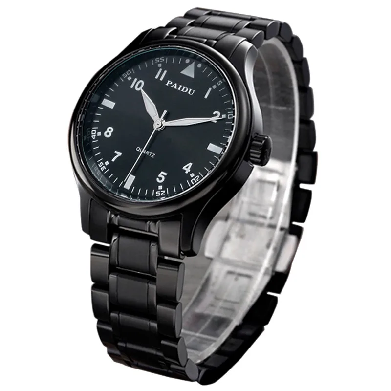 Paidu Cool Men Pilot Watch Luxury Dashborad Dial Full Stainless Steel Business Male Dress Wristwatch High Quality Military Clock (4)