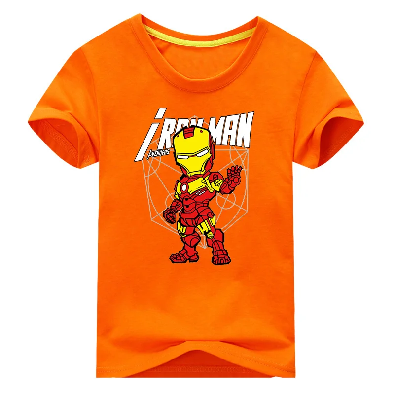 Г. Новая детская футболка с принтом Халка, одежда для мальчиков и девочек, летняя Однотонная футболка с короткими рукавами, топы, костюм Детская футболка, одежда DX005 - Цвет: Type1 Orange