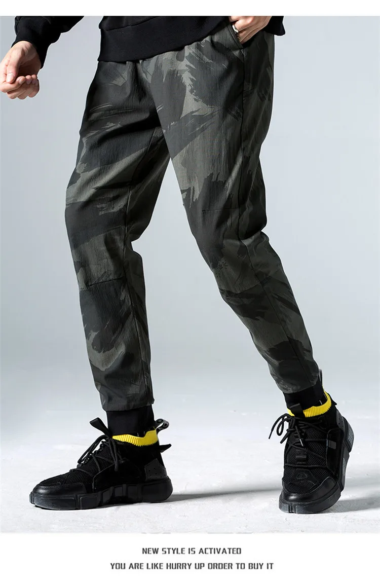 Новинка 2019 года хип Уличная Для мужчин Slim Fit джоггеры брюки для девочек хлопковые брюки карго мотобрюки эластичный пояс шаровары ABZ344