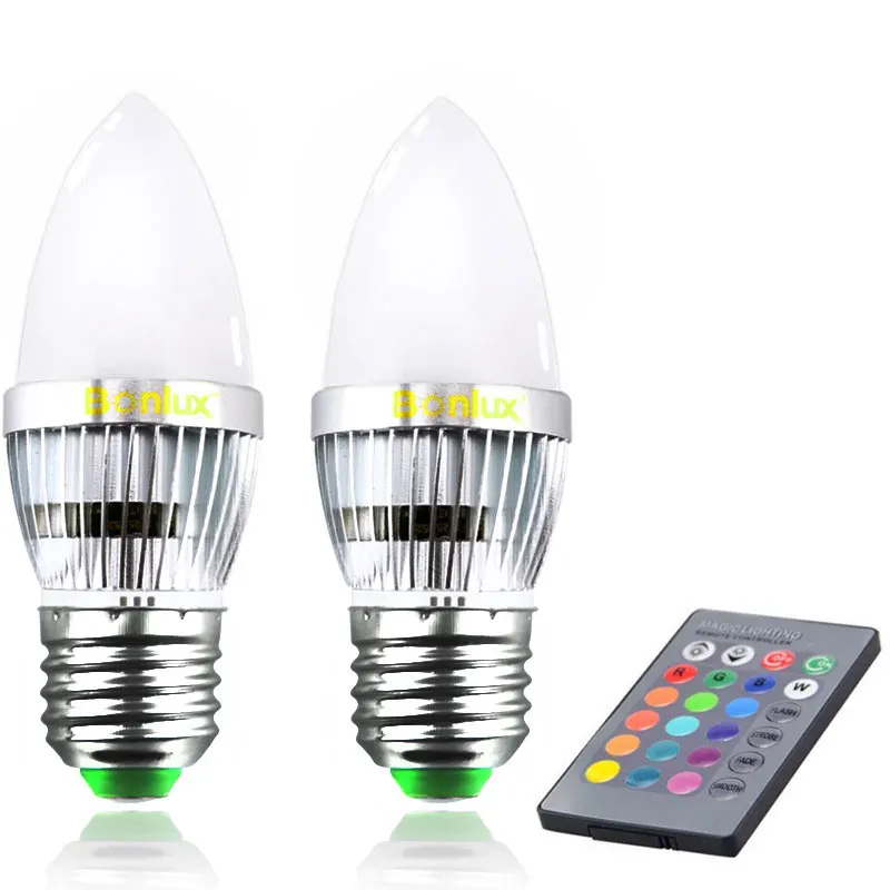 Télécommande Décoration E27 3W RGB LED Ball Ampoule Changement Lumière Lampe