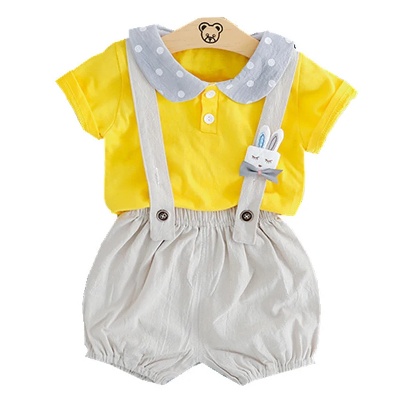 

Summer Baby girl Clothing Sets Casual Toddler Girls T-shirt And Overalls Shorts Suit Kids T-shirt Pants Clothes Set Outfits